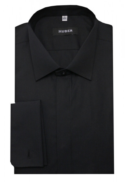 HUBER Smoking Hemd schwarz HU-0022 Regular Fit