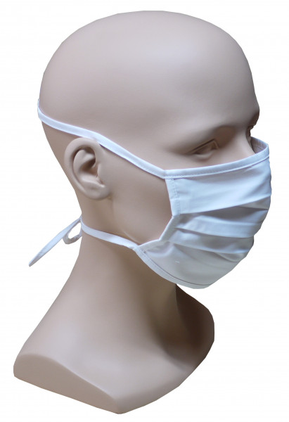 20 Stück Premium Mund Nase Maske mit Bindeband weiß waschbar HU-8211