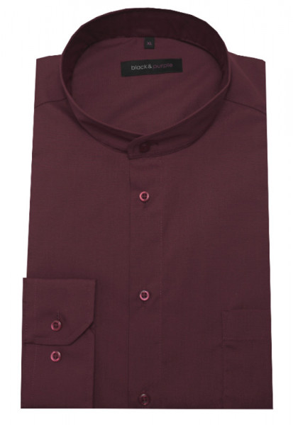 Stehkragen Hemd weinrot bügelleicht BP-0006 Regular Fit