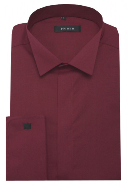 HUBER Smoking Hemd weinrot HU-0026 Regular Fit