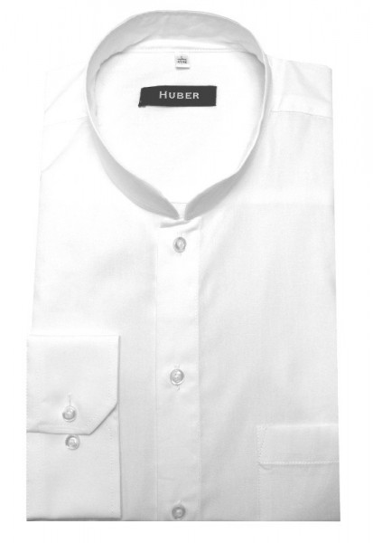 HUBER Asia-Stehkragen Hemd weiß HU-90035 Regular