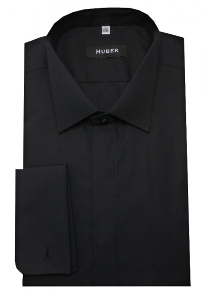 HUBER Smoking Hemd schwarz HU-0352 Slim Fit